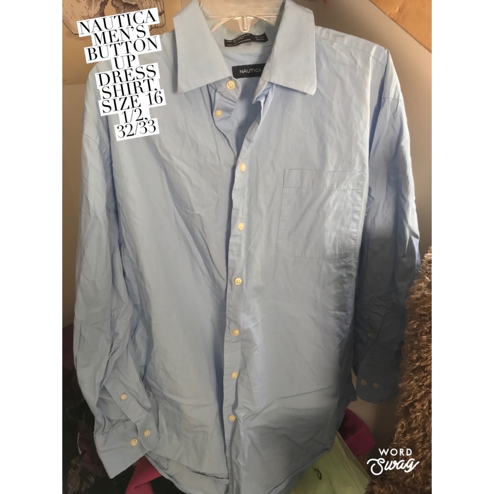 Nautica Men’s Button Up Dress Shirt 16 1/2, 32/33
